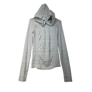 Climawear‎ Hoodie Women's Medium M White Gray Long Sleeve Seamless Activewear